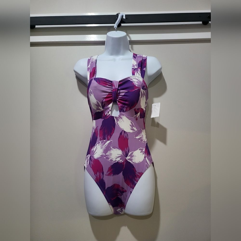 Mynah One Piece Bathing Suit Swimsuit Size XS Pink Purple NWOT